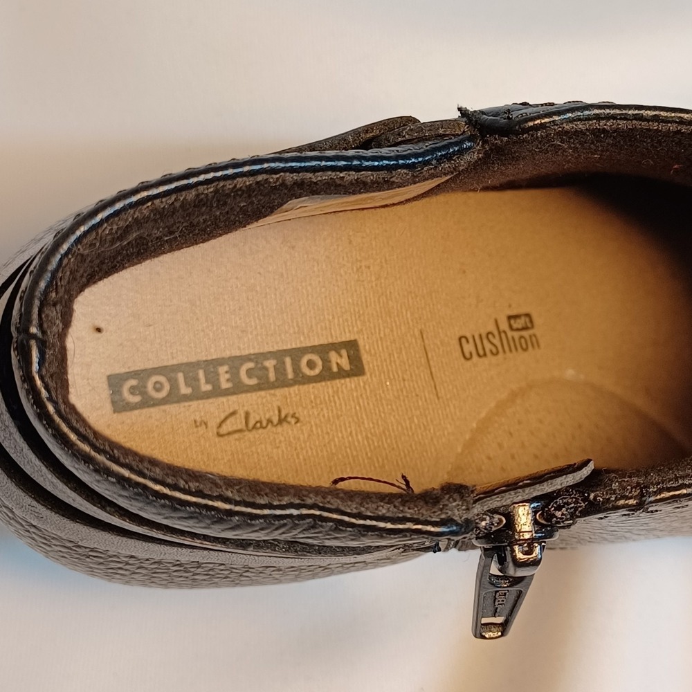 Clarks Women's Valarie2ashly Black Leather Ankle Boots Size 6.5M Office Casual - Picture 6 of 8